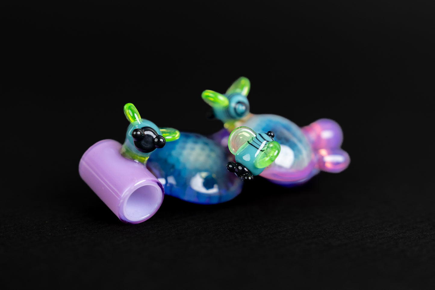 Joe P Triple Honeycomb Pendant - Purple Blue & Green