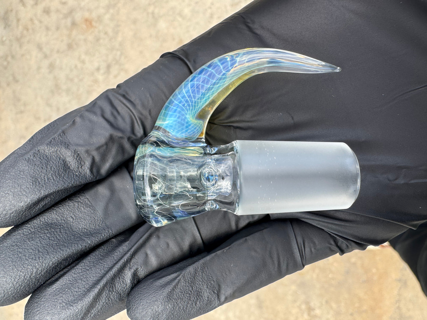 Brick Glass 18mm 4 Hole Slides W/ Horn