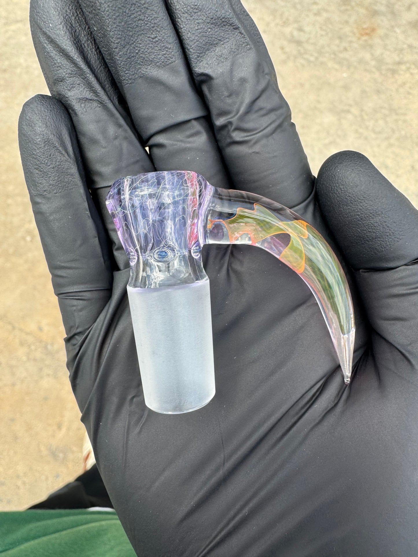 Brick Glass 18mm 4 Hole Slides W/ Horn