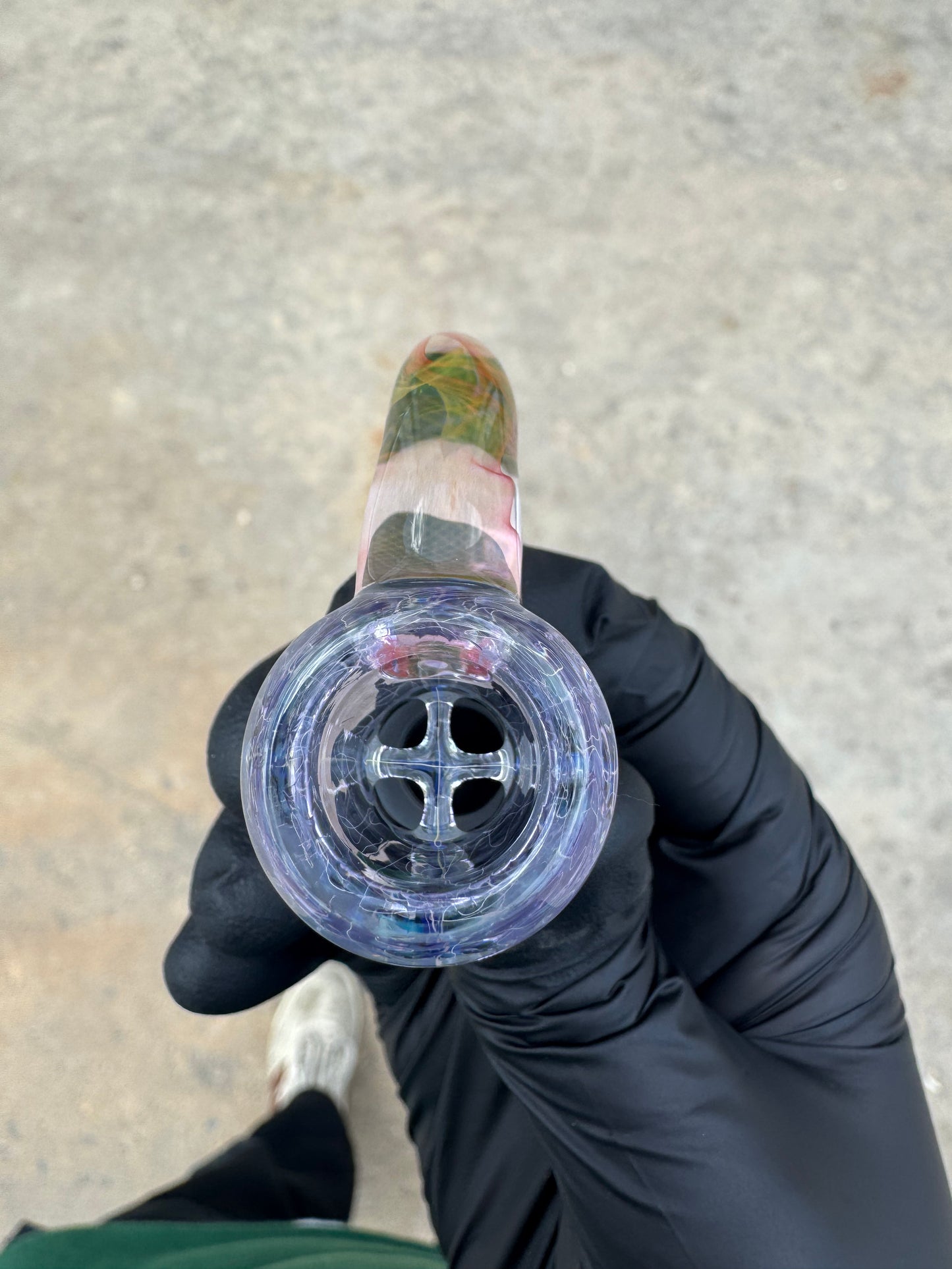 Brick Glass 18mm 4 Hole Slides W/ Horn