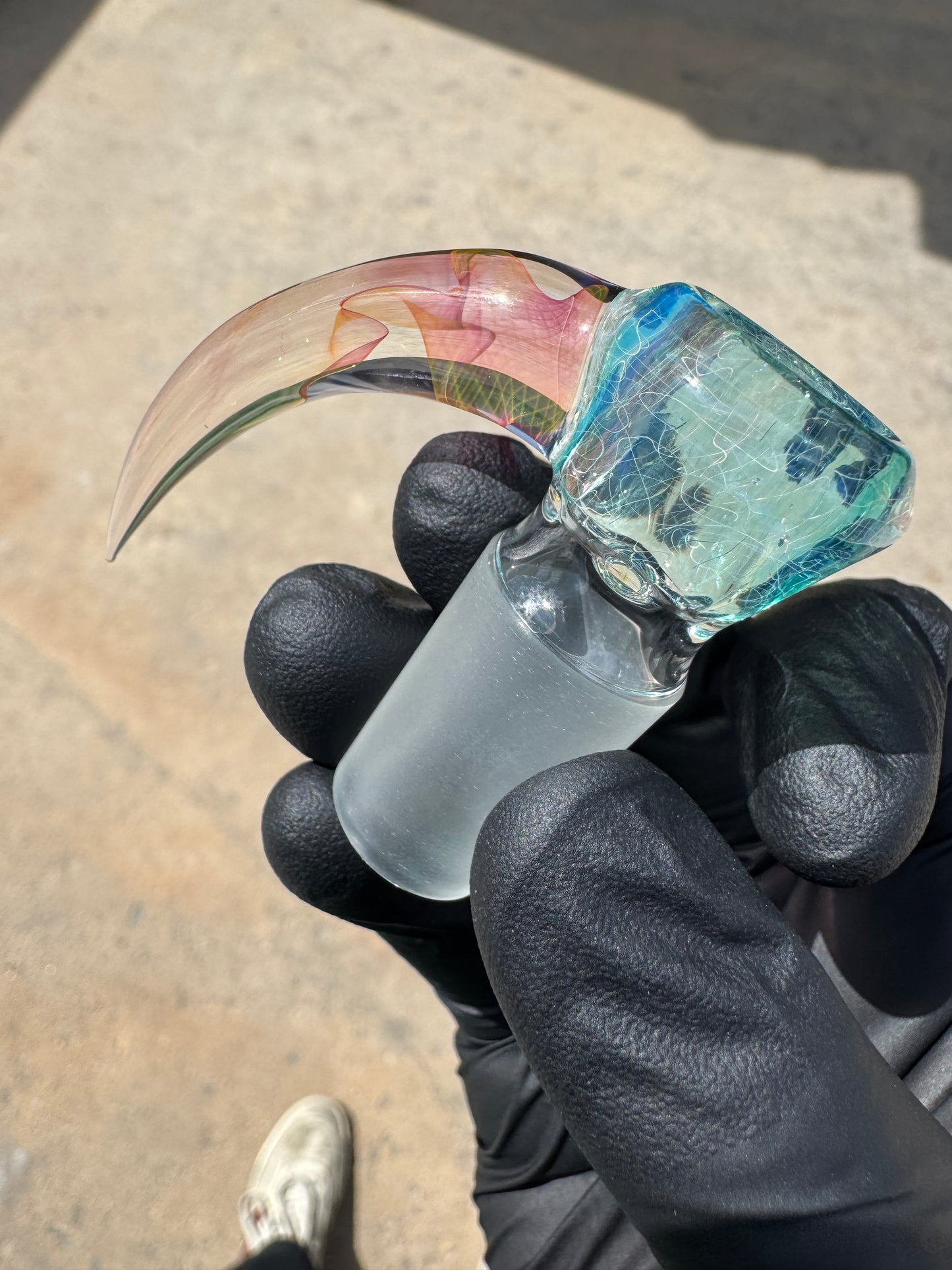 Brick Glass 18mm 4 Hole Slides W/ Horn