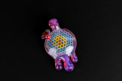 Joe P  Honeycomb Pendant - Purple w/ Rainbow