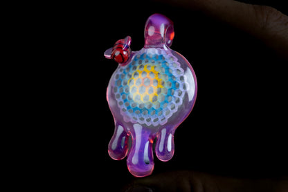Joe P  Honeycomb Pendant - Purple w/ Rainbow