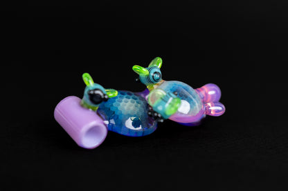 Joe P Triple Honeycomb Pendant - Purple Blue & Green