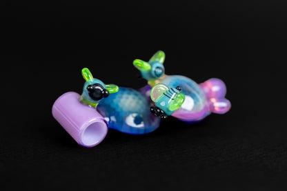 Joe P Triple Honeycomb Pendant - Purple Blue & Green