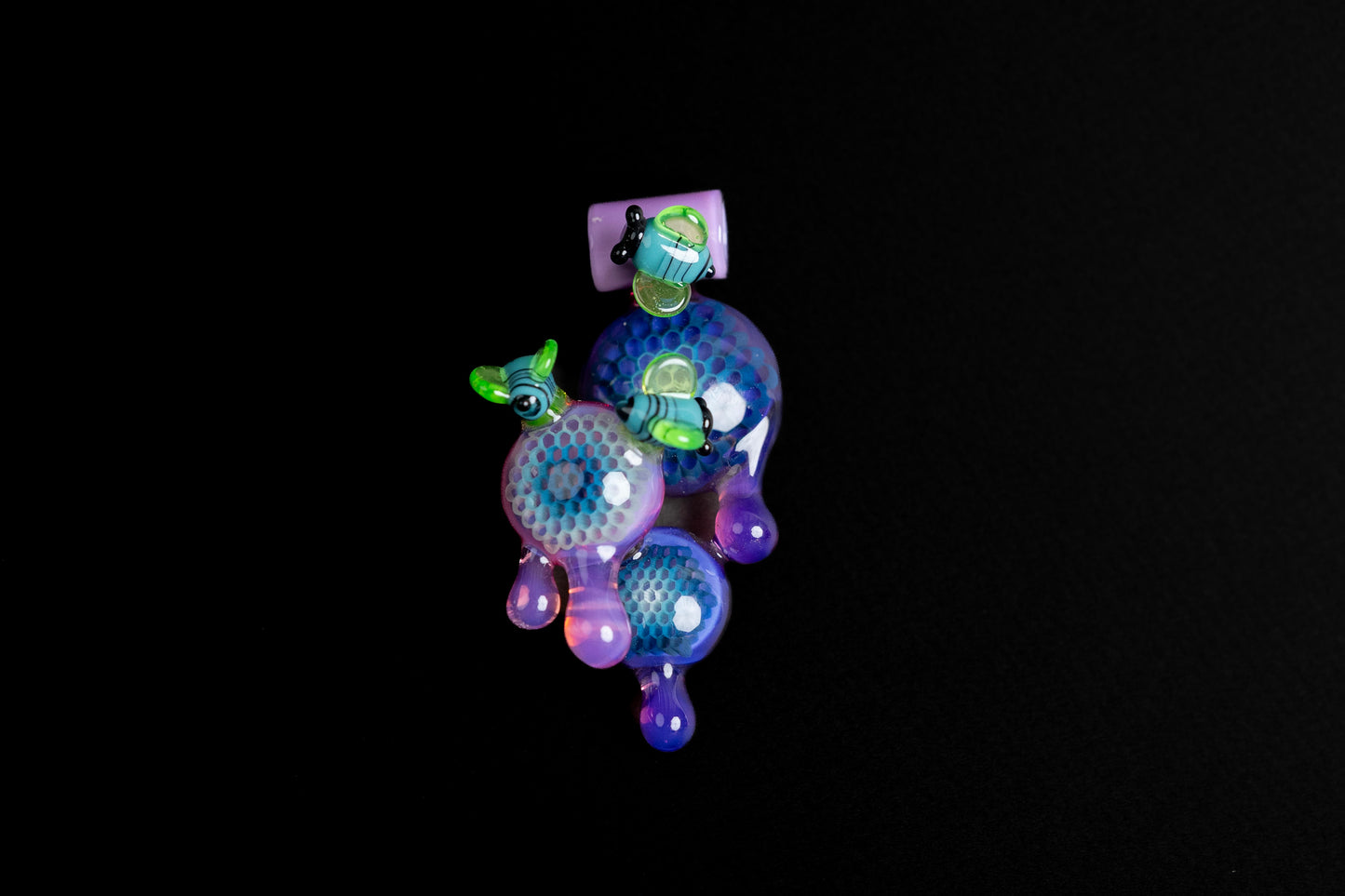Joe P Triple Honeycomb Pendant - Purple Blue & Green