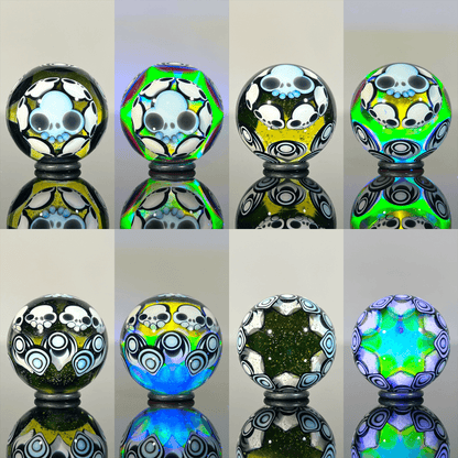 Lil Bear Glass - 2024 25mm Dotstack 7 Skull Marble - The Gallery at VL