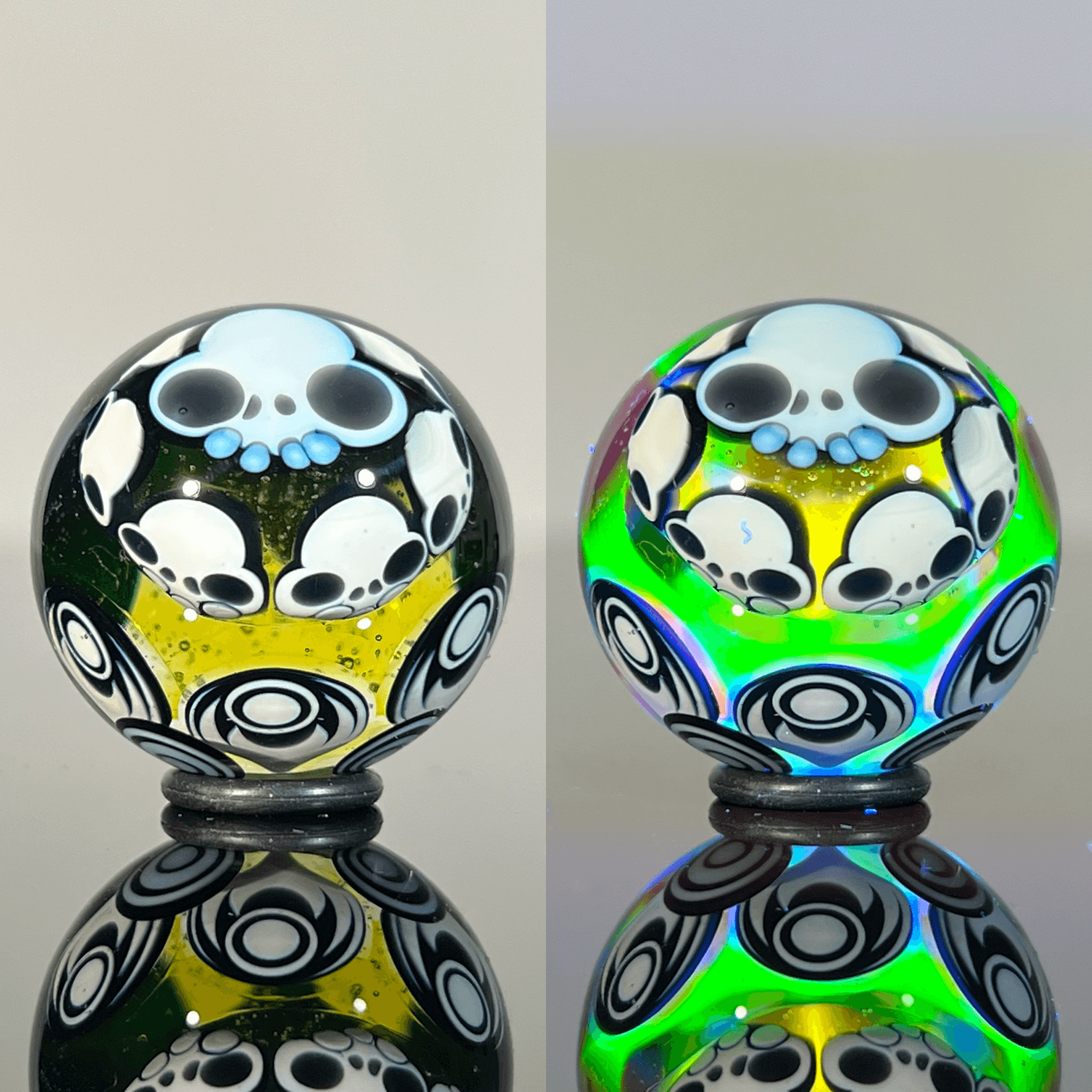 Lil Bear Glass - 2024 25mm Dotstack 7 Skull Marble - The Gallery at VL