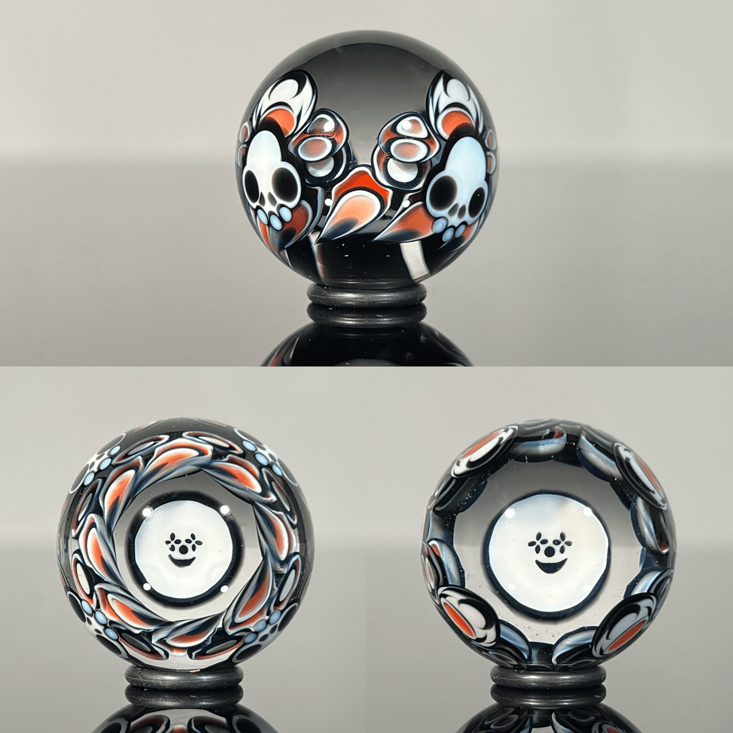 Lil Bear Glass - 2024 25mm Milli w/ Dotstack 4 Skull Marble - The Gallery at VL