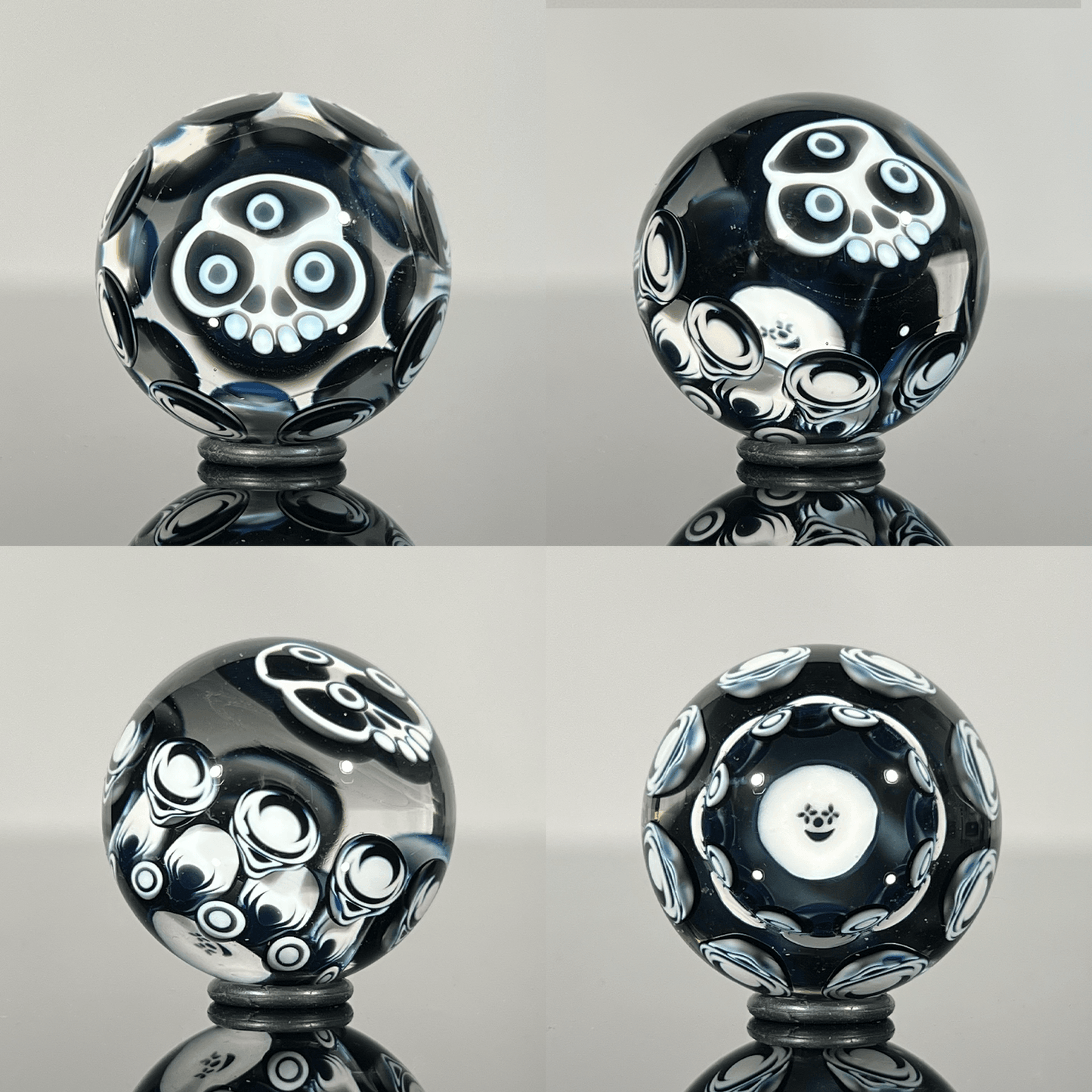 Lil Bear Glass - 2024 27mm Milli w/ Dotstack 3rd Eye Skull Roller - The Gallery at VL